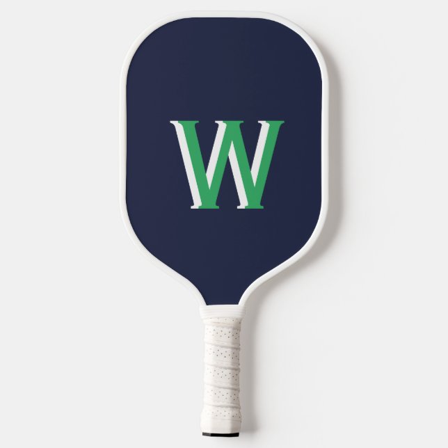 Navy Green Monogram Pickleball Paddle (Back)
