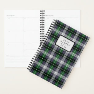 Navy & Green Tartan Pattern Planner