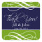 Navy Green Thank You Favour Labels Wedding Sticker