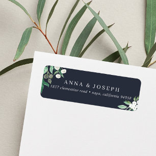 Navy Greenhouse Botanical Return Address