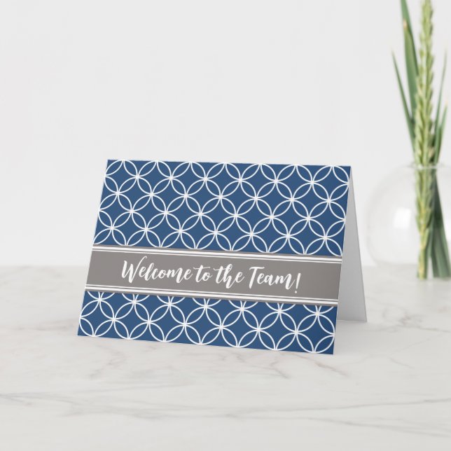 Navy Grey Modern Employee Welcome to the Team Card (Front)