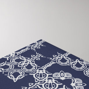 Navy Grey Scrolled Pattern Colours Wall Art 