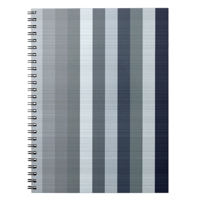 Navy Grey Stripes Notebook (Front)