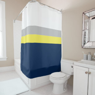 Navy, Grey Yellow Colorblock Stripes
