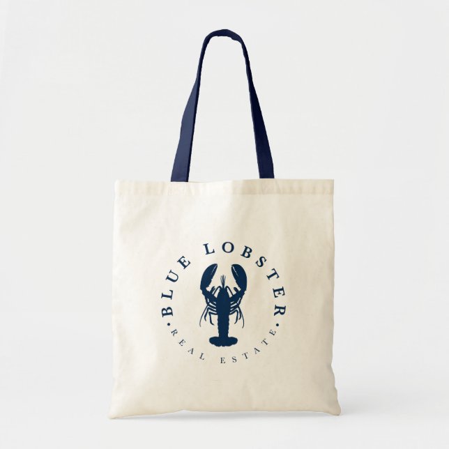 Navy handle tote bag (Front)
