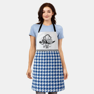 Navy Houndstooth Personalized Apron