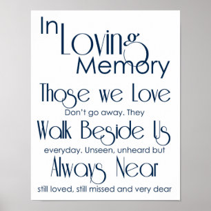 Navy In Loving Memory Wedding Sign