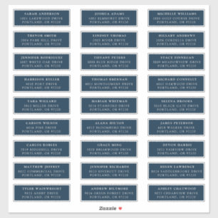 Navy   Individual Guest Address Labels