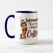 Navy Introvert Nurse Mug Funny Halloween Nursing