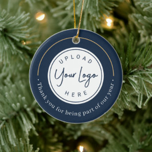 Navy JOY Ornament Corporate Holiday