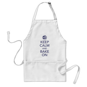 Navy Keep Calm and Bake On Apron