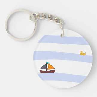 NAVY KEY RING HOLDER / PORTE-CLÉ ROND MARITIME