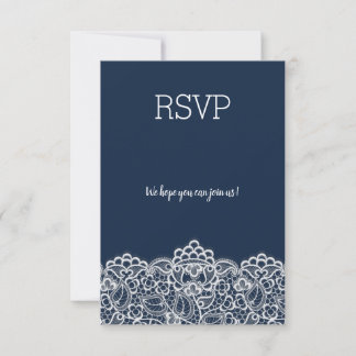 Navy lace elegant all event rsvp response