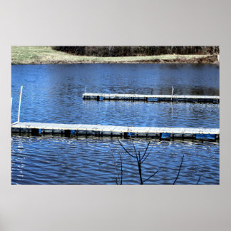 Navy lake in blue poster