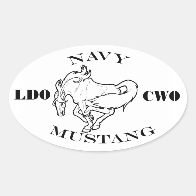 Navy LDO/CWO logo Oval Sticker (Front)