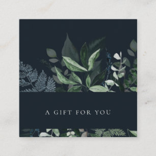 Navy Leafy Tropical Foliage Fern Gift Certificate