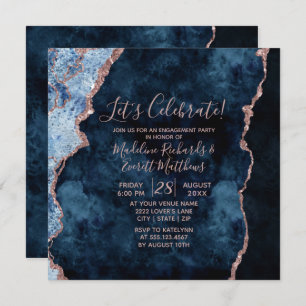 Navy Let's Celebrate Engagement Party Invitation