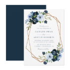 Navy & light blue floral geometric wedding