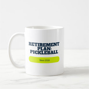 Navy Lime Retirement Plan Pickleball Coffee Mug