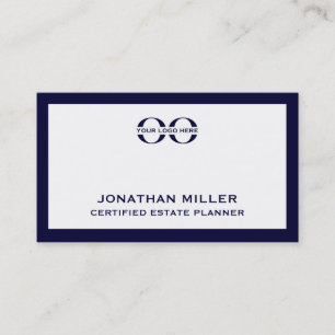 Navy Logo on White Business Card