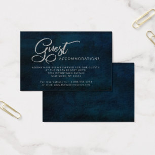Navy Lustre Blue Guest Accommodations Insert Card
