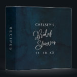 Navy Lustre Dark Blue Bridal Shower Recipe Card Binder<br><div class="desc">Navy Lustre Dark Blue Watercolor Design,  with Silver Sparkle Typography,  and beautiful watercolour background texture. With Modern Chic Script Fonts. A trendy & Luxurious style - Personalized Wedding Bridal Shower Recipe Card Scrapbook Album Binder!

 ~ Check my shop to see the entire wedding suite for this design!</div>