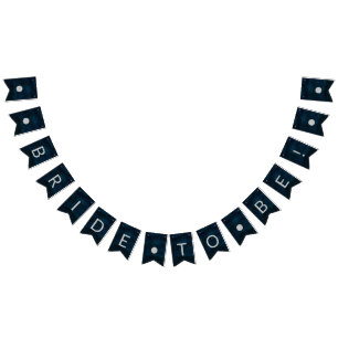 Navy Lustre Dark Blue Bride to Be Bridal Shower Bunting Flags