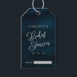 Navy Lustre Dark Blue Silver Bridal Display Shower Gift Tags<br><div class="desc">Navy Lustre Dark Blue Watercolor Design,  with Silver Sparkle Typography,  and beautiful watercolour background texture. With Modern Chic Script Fonts. A trendy & Luxurious style - Personalized Wedding Bridal Shower Display Gift Tags!

 ~ Check my shop to see the entire wedding suite for this design!</div>