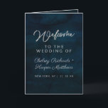 Navy Lustre Dark Blue Watercolor Wedding Ceremony Program<br><div class="desc">Navy Lustre Dark Blue Watercolor Design,  with Silver Sparkle Typography,  and beautiful watercolour background texture. With Modern Chic Script Fonts. A trendy & Luxurious style - Personalized Wedding Ceremony Folded Program!

 ~ Check my shop to see the entire wedding suite for this design!</div>