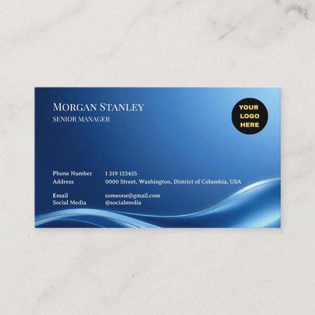 Navy Luxury Business Card Design (Front)