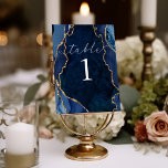 Navy, Marble & Gold Agate Table Card<br><div class="desc">This gorgeous table card features marble with agate and gold accents!</div>