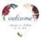 Navy Marsala Floral Wedding Welcome Stickers