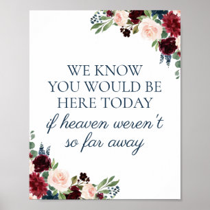 Navy Marsala We Know You Would Be Here Today Sign