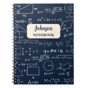 Navy Mathematics Lovers Math Geek Notebook