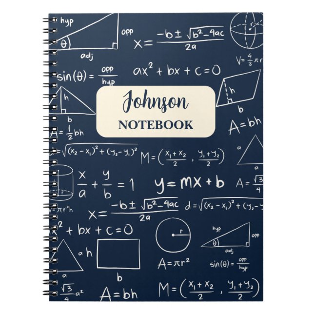  Navy Mathematics Lovers Math Geek Notebook (Front)