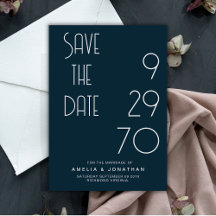 Navy Matte Simple Minimal Wedding Save The Date