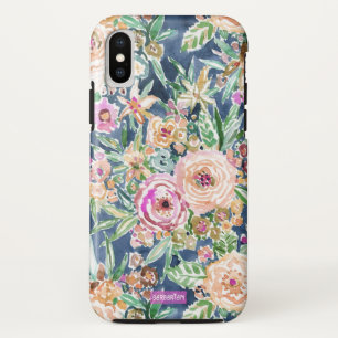 Navy MAUI MINDSET Colourful Tropical Floral Case-Mate iPhone Case