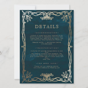 Navy Medieval Gold Ivy Wedding Details