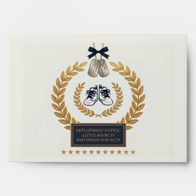 Navy Military Boy Envelope — Little Recruit (Front)