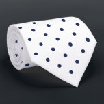 Navy Mini Polka Dot Pattern on White Neck Tie<br><div class="desc">Stylish navy blue mini polka dots form a classic geometric pattern on a white background.

To see the design on other items,  click the "Rocklawn Arts" link.

Digitally created image.
Copyright ©Claire E. Skinner. All rights reserved.</div>