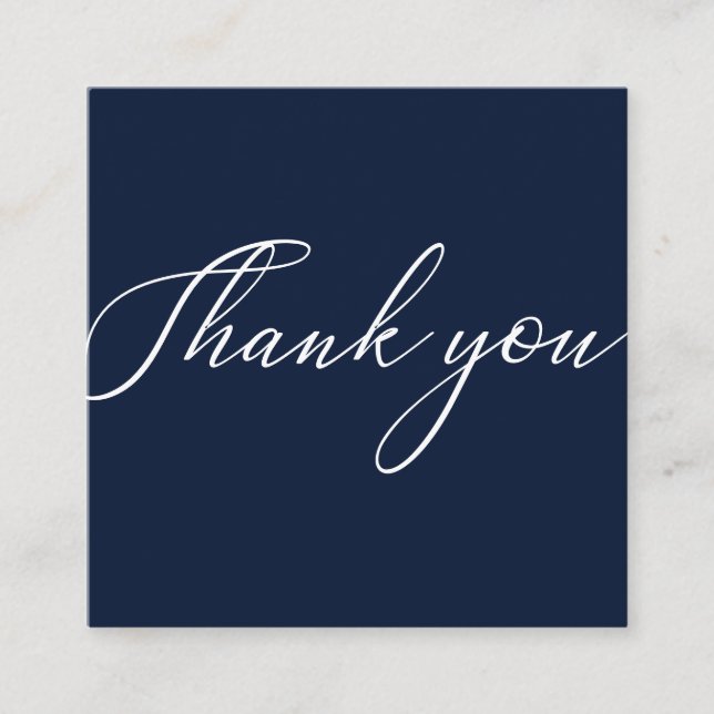 Navy Minimal Modern Thank you Business Cards (Front)