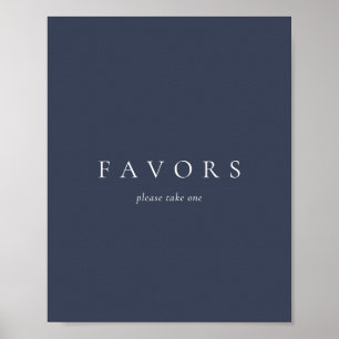 Navy Minimal Wedding Favors Gift Poster