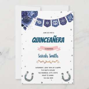 Navy mis quince theme Invitation