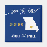 Navy Missouri Wedding Save the Date Map