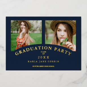 Navy Modern Elegant Chic Graduation Party 2 Photos