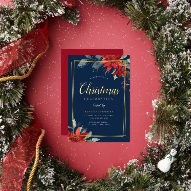 Navy Modern Geometric Christmas Party Gold (Insitu)