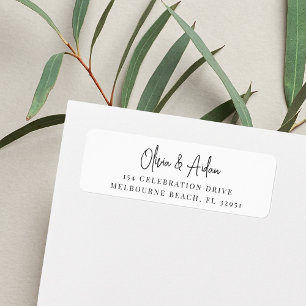 Navy   Modern Handwritten Script Return Address