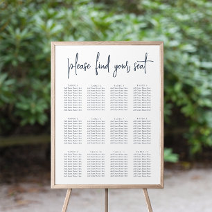 Navy   Modern Handwritten Script Seating Chart