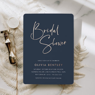 Navy Modern Minimalist Script Bridal Shower