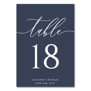 Navy Modernist Seat Place Table Number